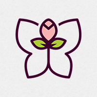 Rose Butterfly Logo Template