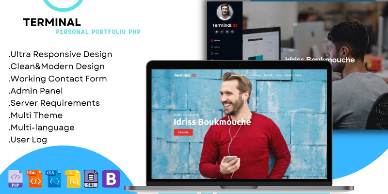 Terminal - Portfolio Personal With Admin Panel