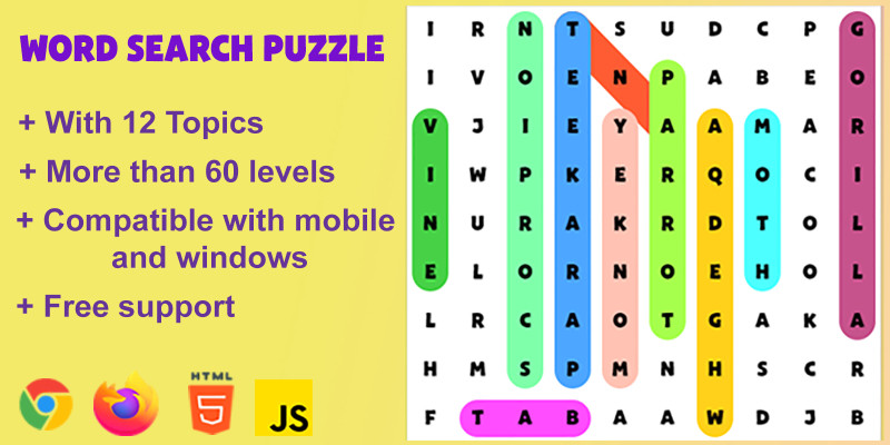 Word Search Puzzle - HTML5 Game