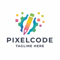 Professional Pixel Code Logo