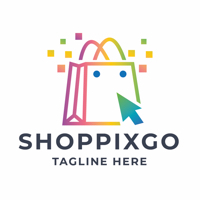 Pixel Shopping Go Logo