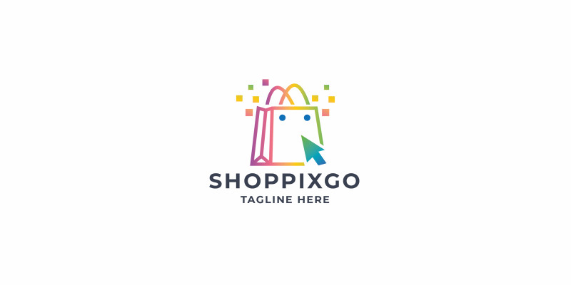 Pixel Shopping Go Logo