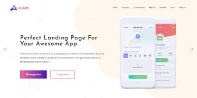 Azapp - App Landing Page Html5 Template