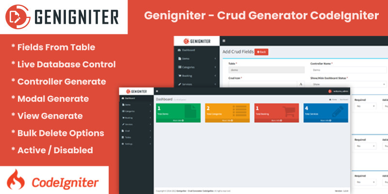 Genigniter - Crud Generator CodeIgniter
