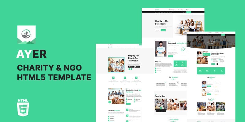 Ayer Charity Nonprofit HTML5 Website Template
