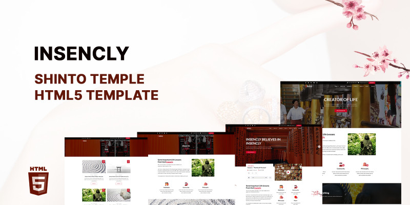 Insencly Shinto Temple HTML5 Website Template