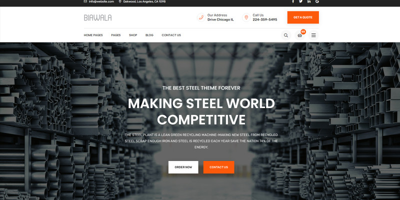 Biawala Steel Factory HTML5 Website Template