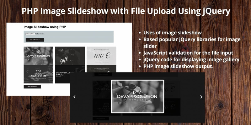 PHP Image Slideshow with File Upload Using jQuery by Devappsolution