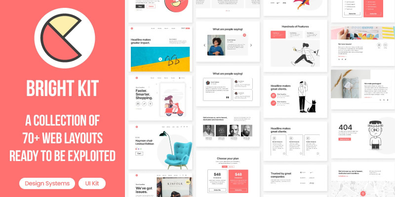 Brightkit -  Web Layouts UI Kit  Design