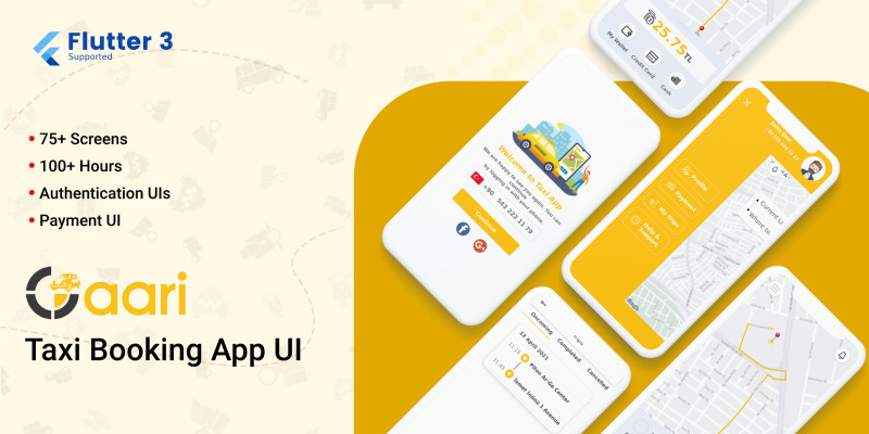 Gaari - Taxi Booking Flutter App UI Kit