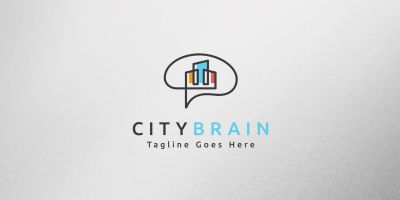 City Brain Logo Template