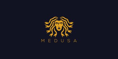 Medusa Goddess Head Logo Template 