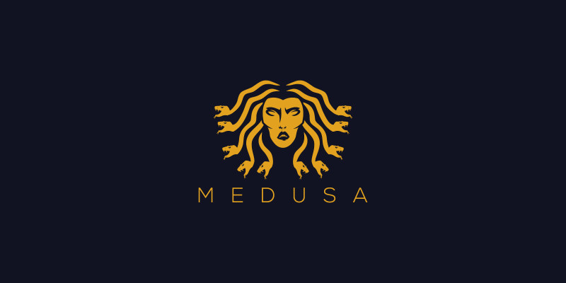 Medusa Goddess Head Logo Template 