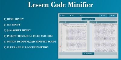 Lessen Code Minifier - PHP Scripts