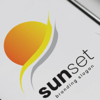 Beautiful Sunset and Travel Logo