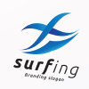 Beach Surfing Sport and Wave Logo