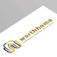 W Letter Type Home and Window Logo