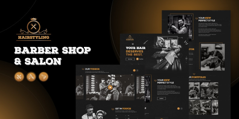 Barbershop Website UI Adobe XD