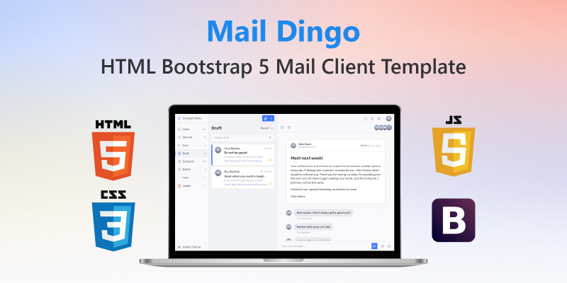 Mail Dingo - HTML Bootstrap 5 Mail Client Template