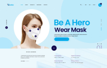 Wear Mask Ecommerce Web Template - PSD  Screenshot 2