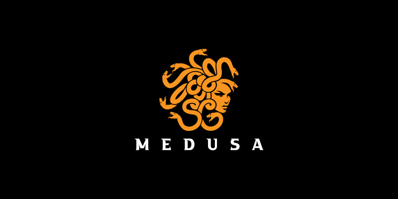 Medusa Legend Head Logo Template 