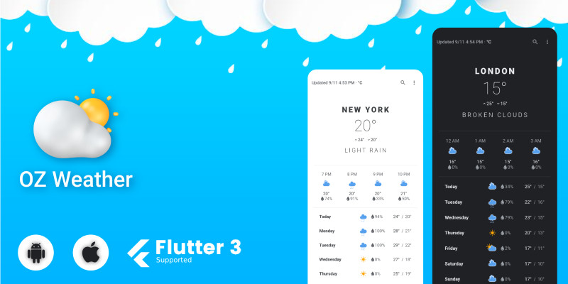 OZ Weather – Live Weather App Flutter