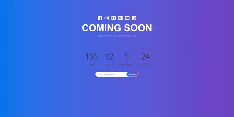 WG - Coming Soon HTML5 