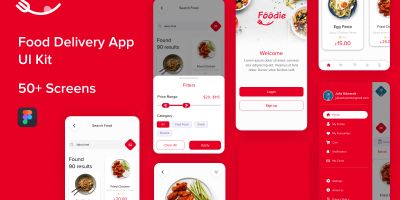 Foodie Food Delivery App Design Figma Template