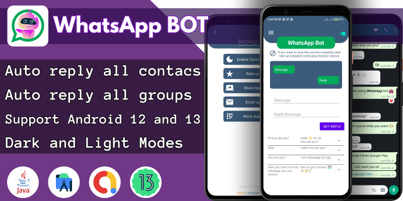Whatsapp Auto Responder Bot - Android