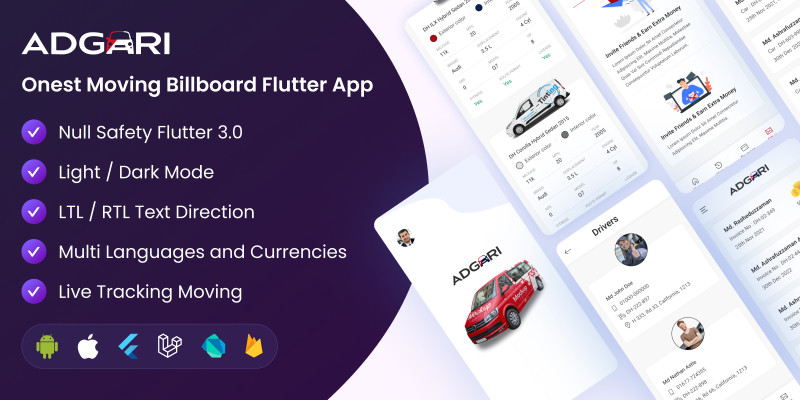 Onest Moving Billboard Flutter And Web Application