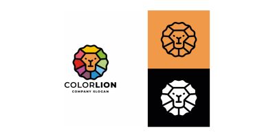 Color Lion Logo Template