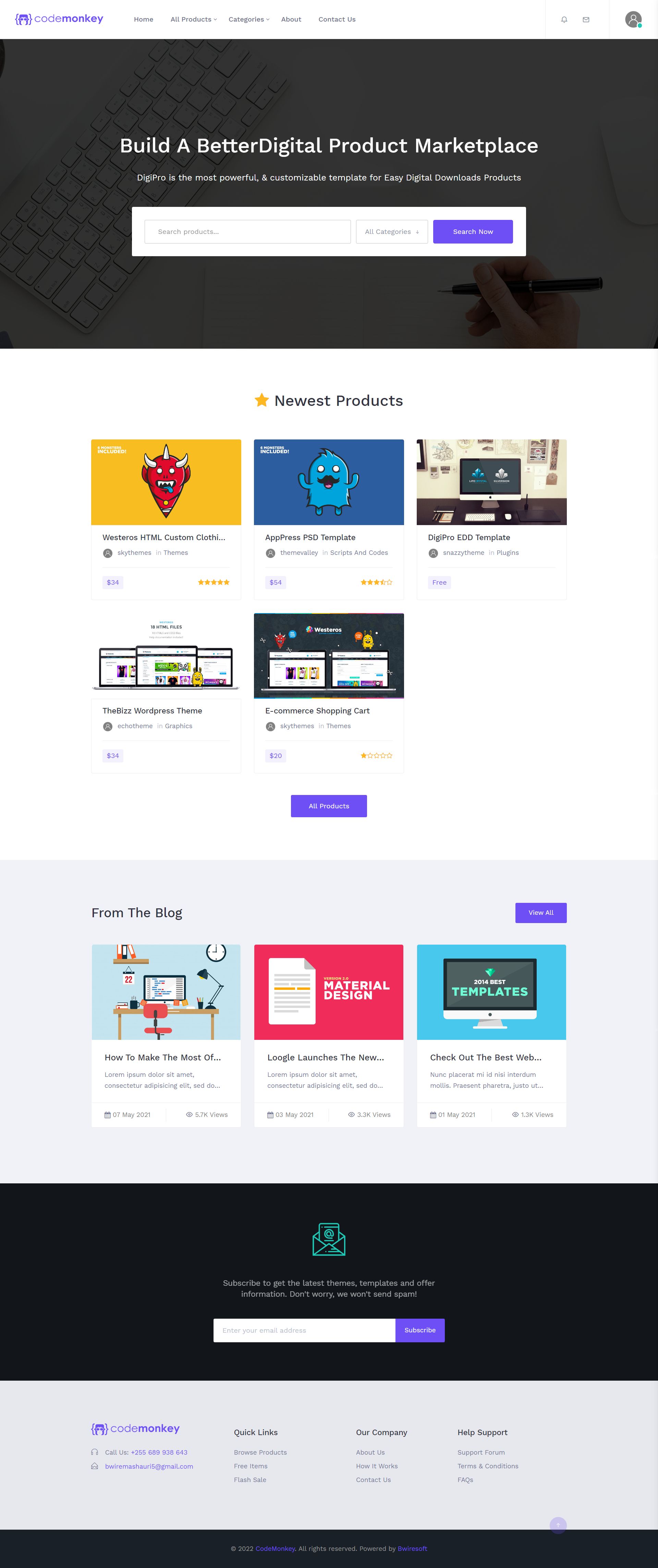 Codemonkey - Multi Vendor Digital Product Mart by 255programmer | Codester