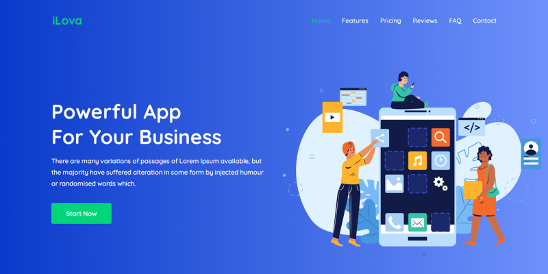 Ilova - App landing Page Website Template