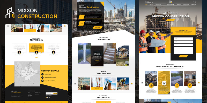 Mixxon Construction UI Adobe Photoshop PSD 