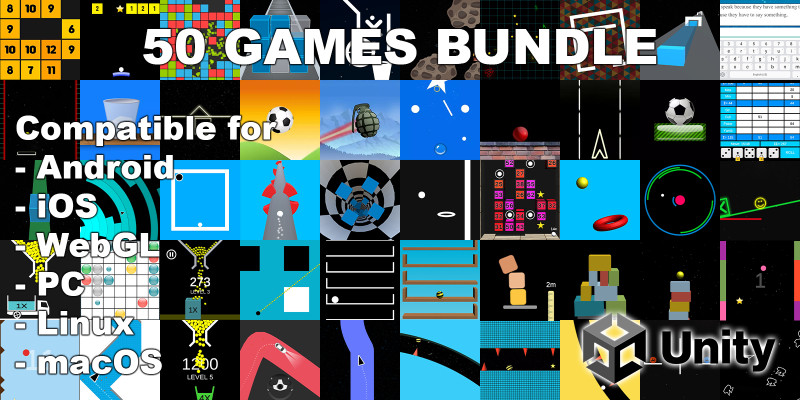 50 Games Bundle - Unity Source Code