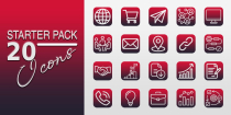 20 Square General Icons Pack - Color Scheme 1 Screenshot 1