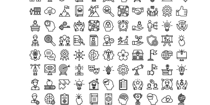 Skill Management Bold outline Icons