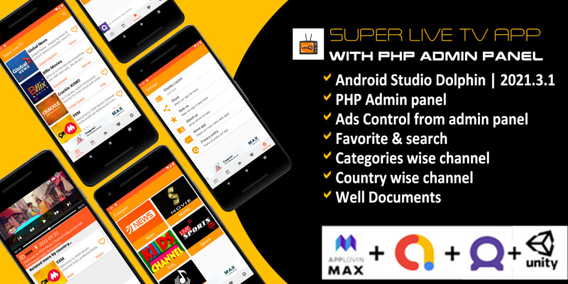 Super Live TV And News App With Admin Panel