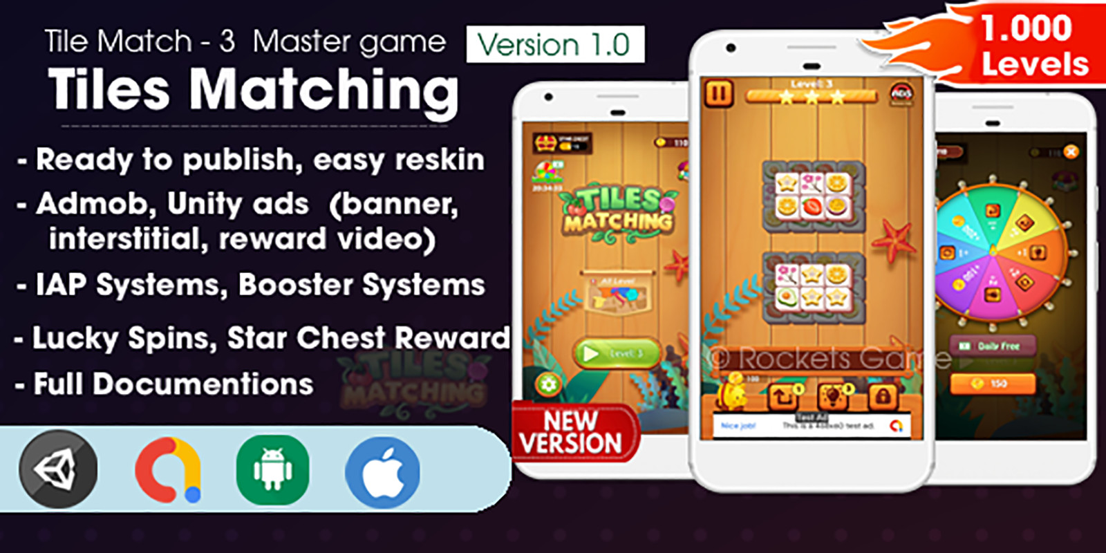 Tiles Matching - Unity Template Project by Rocketgame | Codester