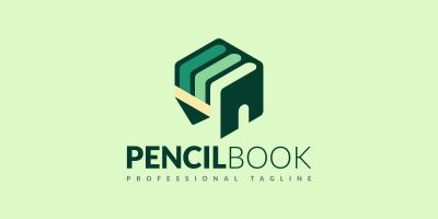 Hexagon Pencil Book Education Architecture Logo
