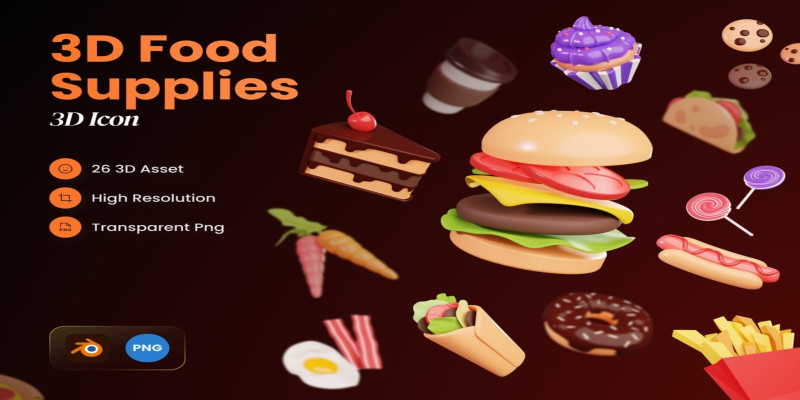 Foodza - Food Supplies 3D Icons