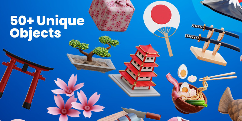 Sakura - Japanese 3D Icons pack