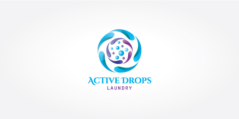 Active Water Drops Laundry Logo