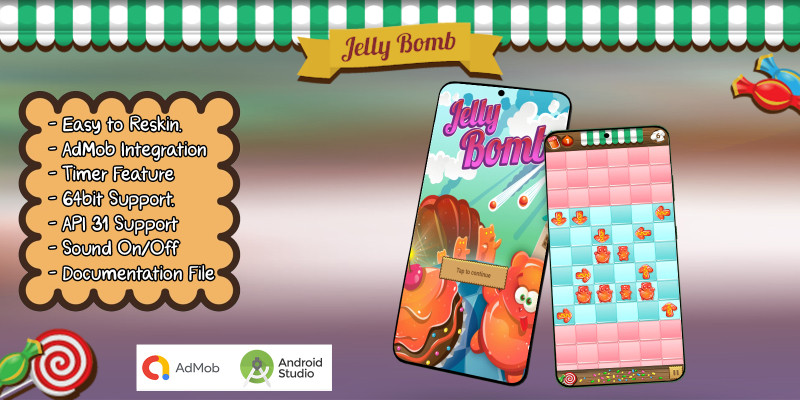 Jelly Bomb - Android Studio Template Game