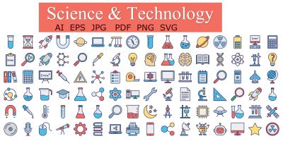 Science and Technology Vector Icon SVG EPS AI