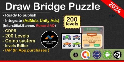 Draw Bridge Puzzle - Unity Project With Admob