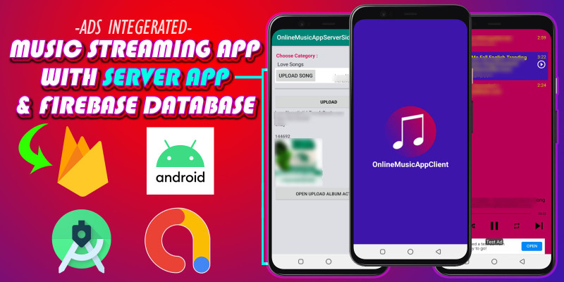 Music Streaming App with Server App And Firebase