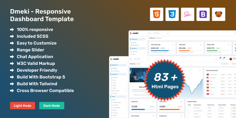 Dmeki - Bootstrap 5 Admin Template