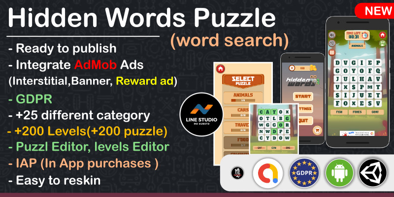 HIdden Words Puzzle - Unity Source Code