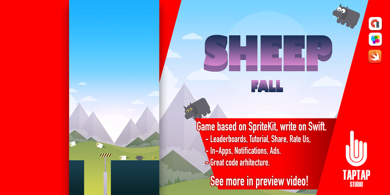 Sheep Fall SpriteKit Source Code